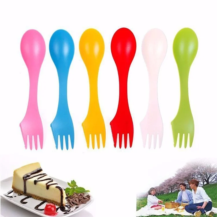 6 in 1 Colorful ABS Knife / Fork / Spoon Set