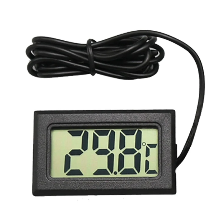 S-CA-1108.webp Mini LCD Digital Thermometer for Fridge Freezer, Insert Size 46mm x 26.6mm, Cable Length 1m(Black) - Image 1