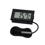Mini LCD Digital Thermometer for Fridge Freezer, Insert Size 46mm x 26.6mm, Cable Length 1m(Black) - Image 2