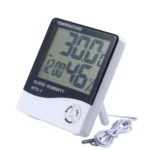 3.8 inch LCD Digital Temperature & Humidity Meter with Clock / Calendar (HTC-1)(White) - Image 2