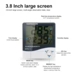3.8 inch LCD Digital Temperature & Humidity Meter with Clock / Calendar (HTC-1)(White) - Image 4