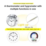 3.8 inch LCD Digital Temperature & Humidity Meter with Clock / Calendar (HTC-1)(White) - Image 6