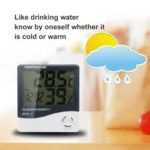 3.8 inch LCD Digital Temperature & Humidity Meter with Clock / Calendar (HTC-1)(White) - Image 7