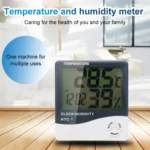 3.8 inch LCD Digital Temperature & Humidity Meter with Clock / Calendar (HTC-1)(White) - Image 8