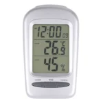 LCD Digital Desk Indoor Thermometer Hygrometer with Date / Clock / Freezing Warning(Silver) - Image 2