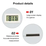Mini LCD Indoor Digital Thermometer (Fahrenheit Display), White - Image 6