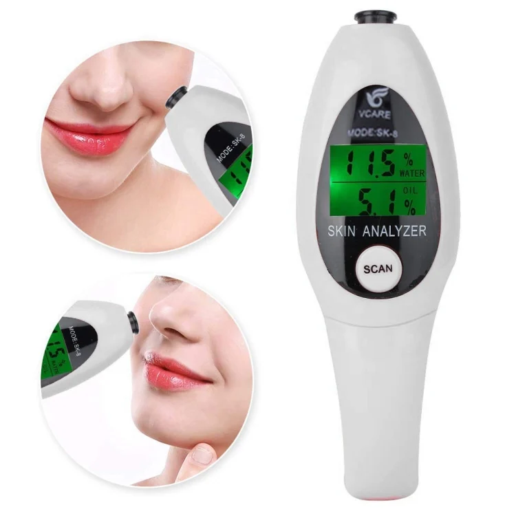 S-CA-1901_8.webp Mini Portable LCD Digital Moisture Skin Care Tester Moisture Oil Content Analyzer(White) - Image 9