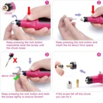 Mini Nail Machine, Variable Speed Rotary Detail Carver(Red) - Image 5