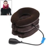 Three-Layer Cervical Vertebra Tractor Neck Massager(Brown)