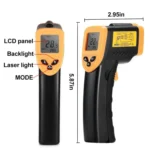 Infrared Thermometer, Temperature Range: -50 - 380 Degrees Celsius (D:S = 12:1)(Black) - Image 8