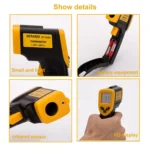 Infrared Thermometer, Temperature Range: -50 - 380 Degrees Celsius (D:S = 12:1)(Black) - Image 10