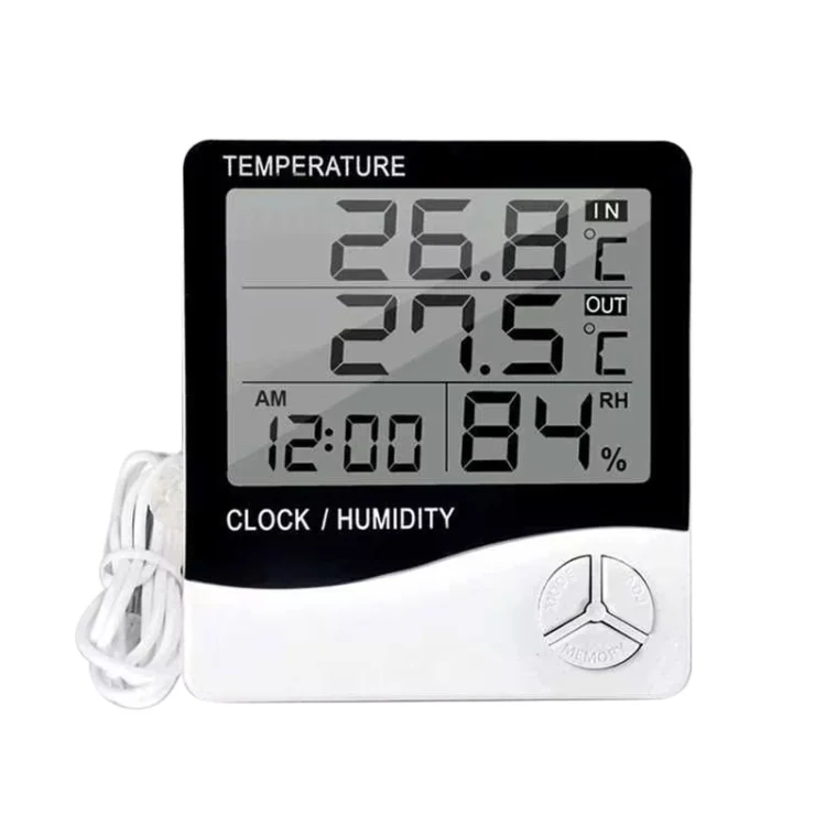 Outdoor / Indoor LCD Digital Electronic Thermometer Hygrometer Alarm Clock