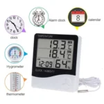 Outdoor / Indoor LCD Digital Electronic Thermometer Hygrometer Alarm Clock - Image 4