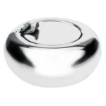 Portable Stainless Steel Drum Shaped Ashtray with Lid Cigar Holder(Silver) - Image 3