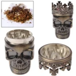 Skull King Style Zinc Alloy Double Layers Herb Tobacco Cigarette Grinder