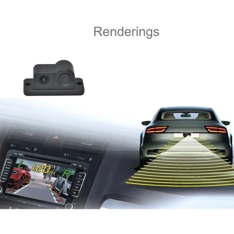 S-CAPS-1002_9.webp 2 in 1 Mini 160 Degrees View Angle Car Rear View Reverse Backup Car Camera with Parking(Black) - Image 10