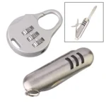 3 Digits Portable Mini Combination Lock / Tool Knife(Silver) - Image 2