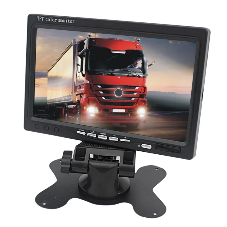 S-CLM-0104_1.webp 7.0 inch Car Monitor / Surveillance Cameras Monitor with Adjustable Angle Holder & Remote Controller, Dual Video Input - Image 2