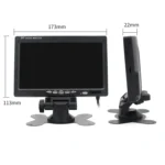 7.0 inch Car Monitor / Surveillance Cameras Monitor with Adjustable Angle Holder & Remote Controller, Dual Video Input - Image 4