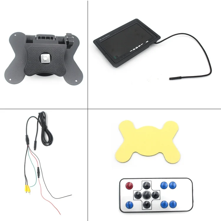 S-CLM-0104_5.webp 7.0 inch Car Monitor / Surveillance Cameras Monitor with Adjustable Angle Holder & Remote Controller, Dual Video Input - Image 6