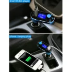 Bluetooth Tacking Handsfree Car Kit FM Transmitter with Remote Control, 2.1A Dual Car Charger, For iPhone, Galaxy, Sony, Lenovo, HTC, Huawei, and other Smartphones - Image 11