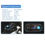 Bluetooth Tacking Handsfree Car Kit FM Transmitter with Remote Control, 2.1A Dual Car Charger, For iPhone, Galaxy, Sony, Lenovo, HTC, Huawei, and other Smartphones - Image 7