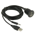 USB 2.0 & 3.5mm Male to Female Extension Cable with Car Flush Mount, Length: 2m - Image 5