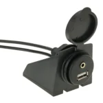 USB 2.0 & 3.5mm Male to Female Extension Cable with Car Flush Mount, Length: 2m - Image 6