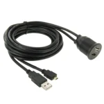 USB 2.0 & Micro HDMI (Type-D) Male to USB 2.0 & HDMI (Type-A) Female Adapter Cable with Car Flush Mount, Length: 2m - Image 5