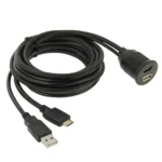 USB 2.0 & Mini HDMI (Type-C) Male to USB 2.0 & HDMI (Type-A) Female Adapter Cable with Car Flush Mount, Length: 2m - Image 5