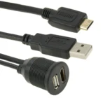 USB 2.0 & Mini HDMI (Type-C) Male to USB 2.0 & HDMI (Type-A) Female Adapter Cable with Car Flush Mount, Length: 2m - Image 7