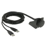 2 USB 2.0 Male to Female Extension Cable with Car Flush Mount, Length: 2m - Image 4