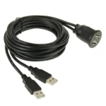 2 USB 2.0 Male to Female Extension Cable with Car Flush Mount, Length: 2m - Image 5