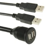 2 USB 2.0 Male to Female Extension Cable with Car Flush Mount, Length: 2m - Image 7