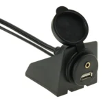 USB 2.0 & 2 RCA Male to USB 2.0 & 3.5mm Female Adapter Cable with Car Flush Mount, Length: 2m - Image 6