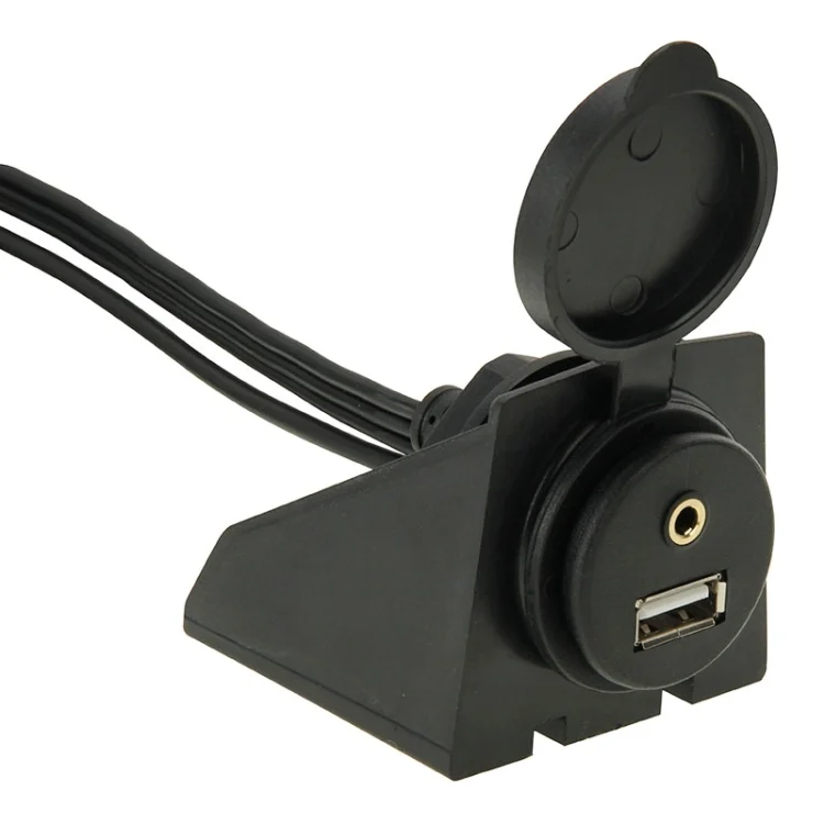 S-CMS-0170_5.webp USB 2.0 & 3 RCA Male to USB 2.0 & 3.5mm Female Adapter Cable with Car Flush Mount, Length: 2m - Image 6