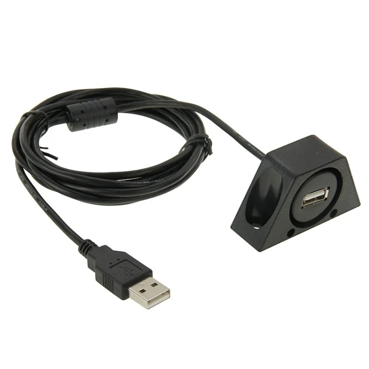 S-CMS-0172_1.webp USB 2.0 Male to Female Extension Cable with Car Flush Mount, Length: 2m - Image 2