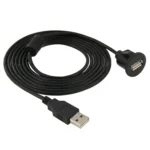 USB 2.0 Male to Female Extension Cable with Car Flush Mount, Length: 2m - Image 5