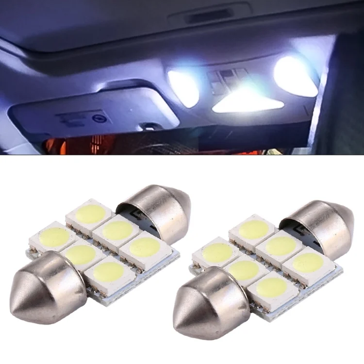 S-CMS-0335.webp 2 PCS 31mm Super White 6 LED Car Bulb Reading Light - Image 1