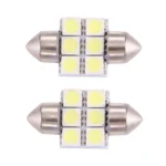 2 PCS 31mm Super White 6 LED Car Bulb Reading Light - Image 3