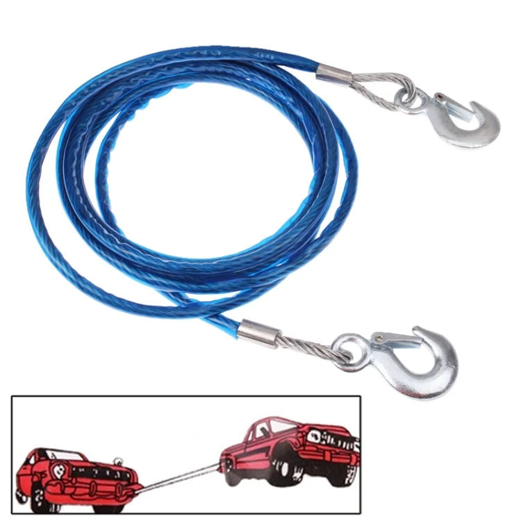 S-CMS-0416.webp 5 Tons Steel Vehicle Towing Cable Rope, Length: 4m(Blue) - Image 1