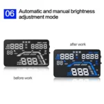 Q7 5.5 inch Car GPS HUD Vehicle-mounted Head Up Display Security System, Support Speed & Real Time & Altitude & Over Speed Alarm & Satellite Number, etc. - Image 13