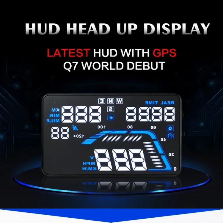 S-CMS-0491_5.webp Q7 5.5 inch Car GPS HUD Vehicle-mounted Head Up Display Security System, Support Speed & Real Time & Altitude & Over Speed Alarm & Satellite Number, etc. - Image 6