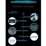 X6 3.5 inch Car OBDII / EUOBD HUD Vehicle-mounted Head Up Display Security System, Support Speed & Water Temperature & Speed Alarm & Fuel Consumption & Battery Voltage, etc. - Image 13