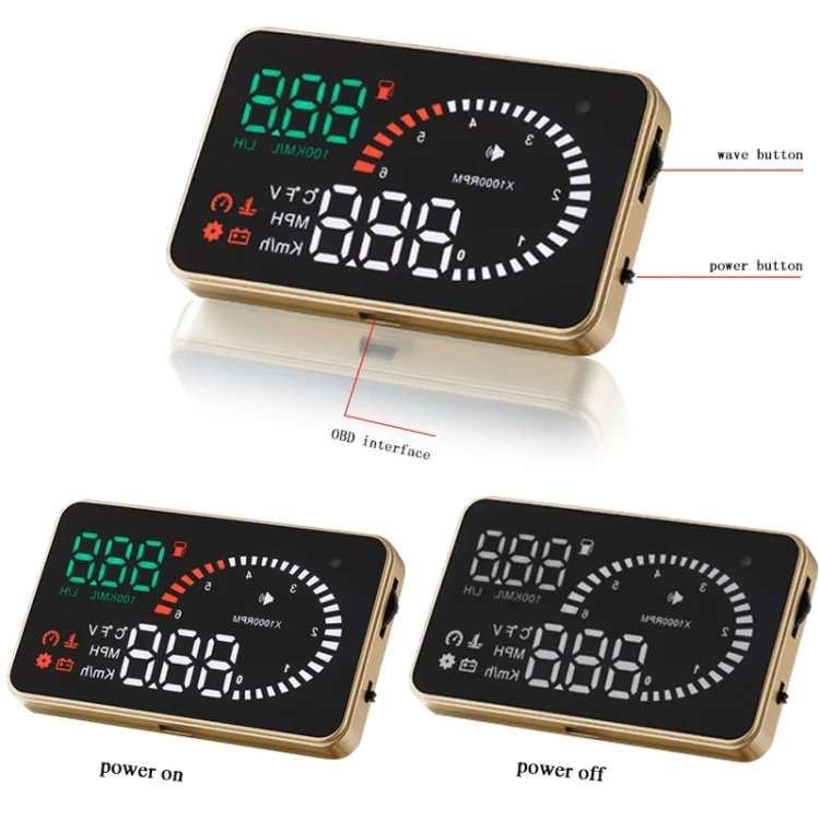 S-CMS-0493_26.webp X6 3.5 inch Car OBDII / EUOBD HUD Vehicle-mounted Head Up Display Security System, Support Speed & Water Temperature & Speed Alarm & Fuel Consumption & Battery Voltage, etc. - Image 27