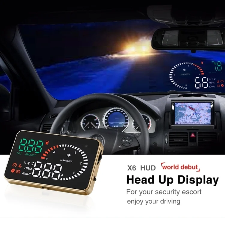 S-CMS-0493_6.webp X6 3.5 inch Car OBDII / EUOBD HUD Vehicle-mounted Head Up Display Security System, Support Speed & Water Temperature & Speed Alarm & Fuel Consumption & Battery Voltage, etc. - Image 7