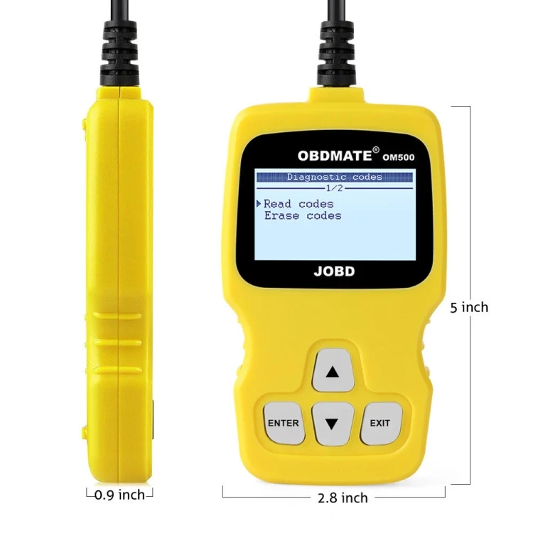 S-CMS-0996_3.webp OBDMATE OM500 OBDII / EOBD / JOBD Code Reader(Yellow) - Image 4