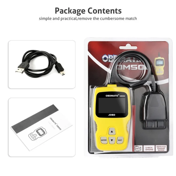 S-CMS-0996_5.webp OBDMATE OM500 OBDII / EOBD / JOBD Code Reader(Yellow) - Image 6
