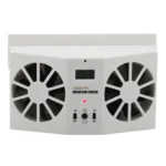 2W Solar Powered Car Auto Air Vent Cool Fan Cooler Ventilation System Radiator, with Temperature Display - Image 2
