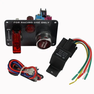 S-CMS-1223_3.webp Carbon Fiber Flip-up Start Ignition Switch Panel and Accessories for Racing Sport (DC 12V) - Image 4